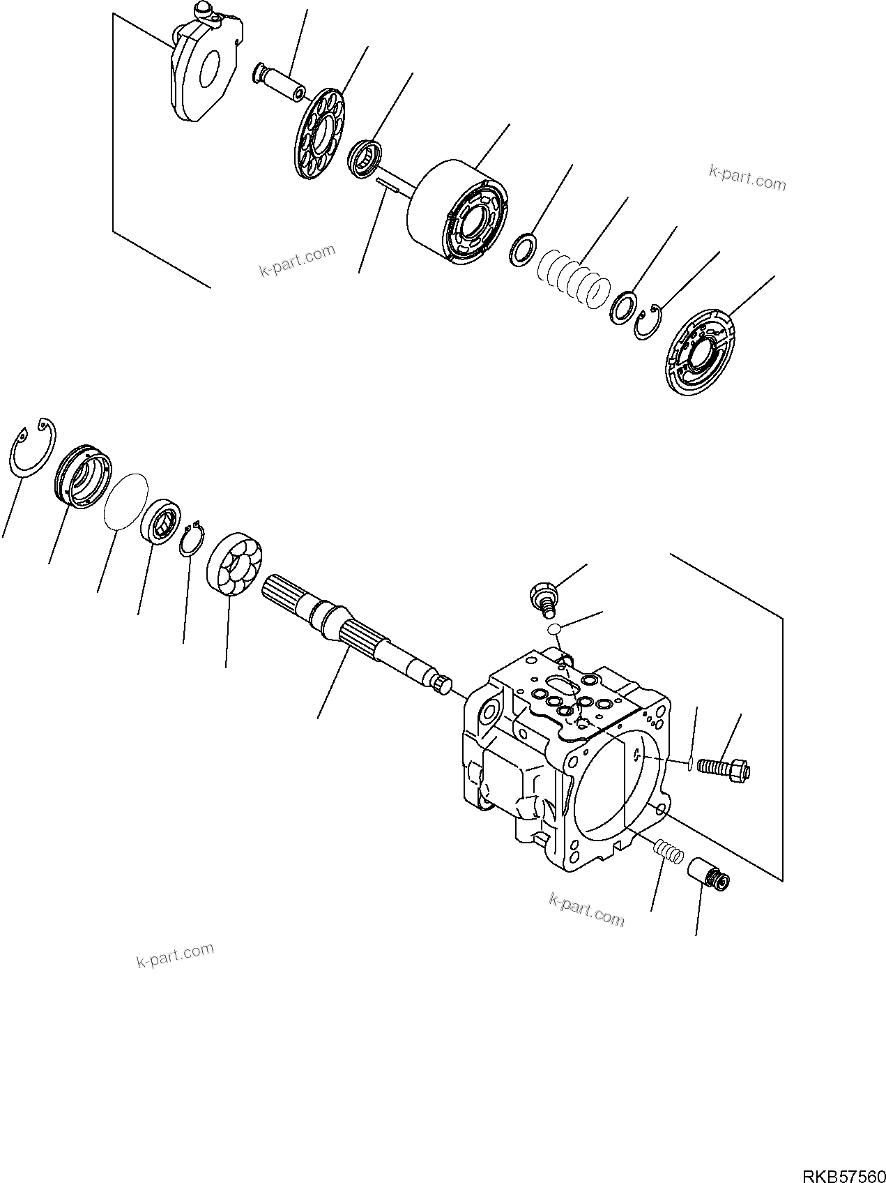 Komatsu parts book diagram for PC50MR-2 S/N F00103 AND UP: HYDRAULIC PUMP (FOR AIR CONDITIONING) (2/5)