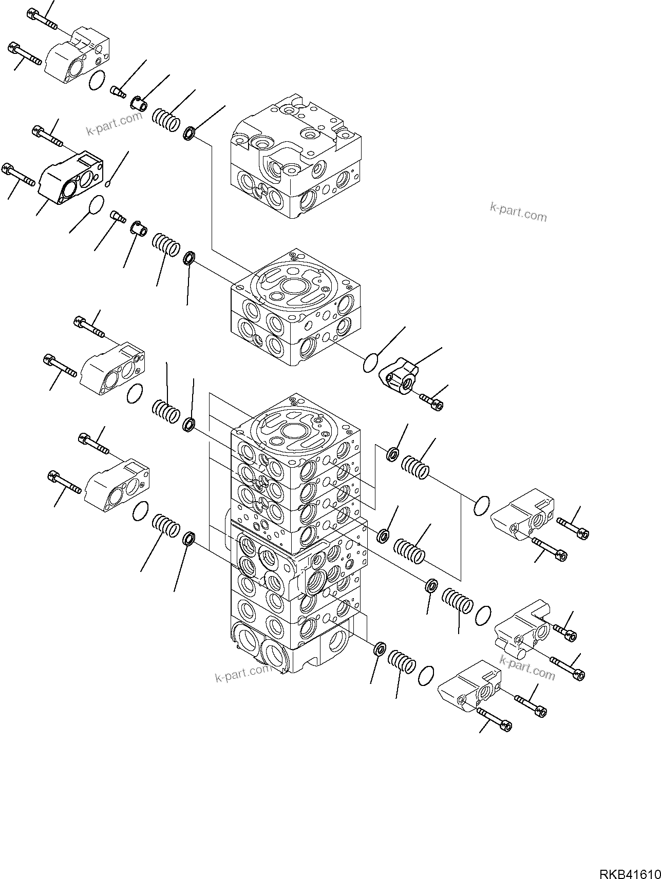 Komatsu parts book diagram for PC50MR-2 S/N F00103 AND UP: CONTROL VALVE (4/22)