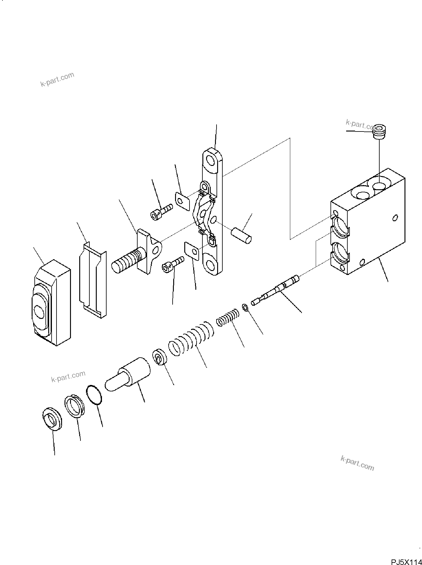 Komatsu parts book diagram for PC50MR-2 S/N F00103 AND UP: PPC VALVE, BOOM SWING AND ATTACHMENT