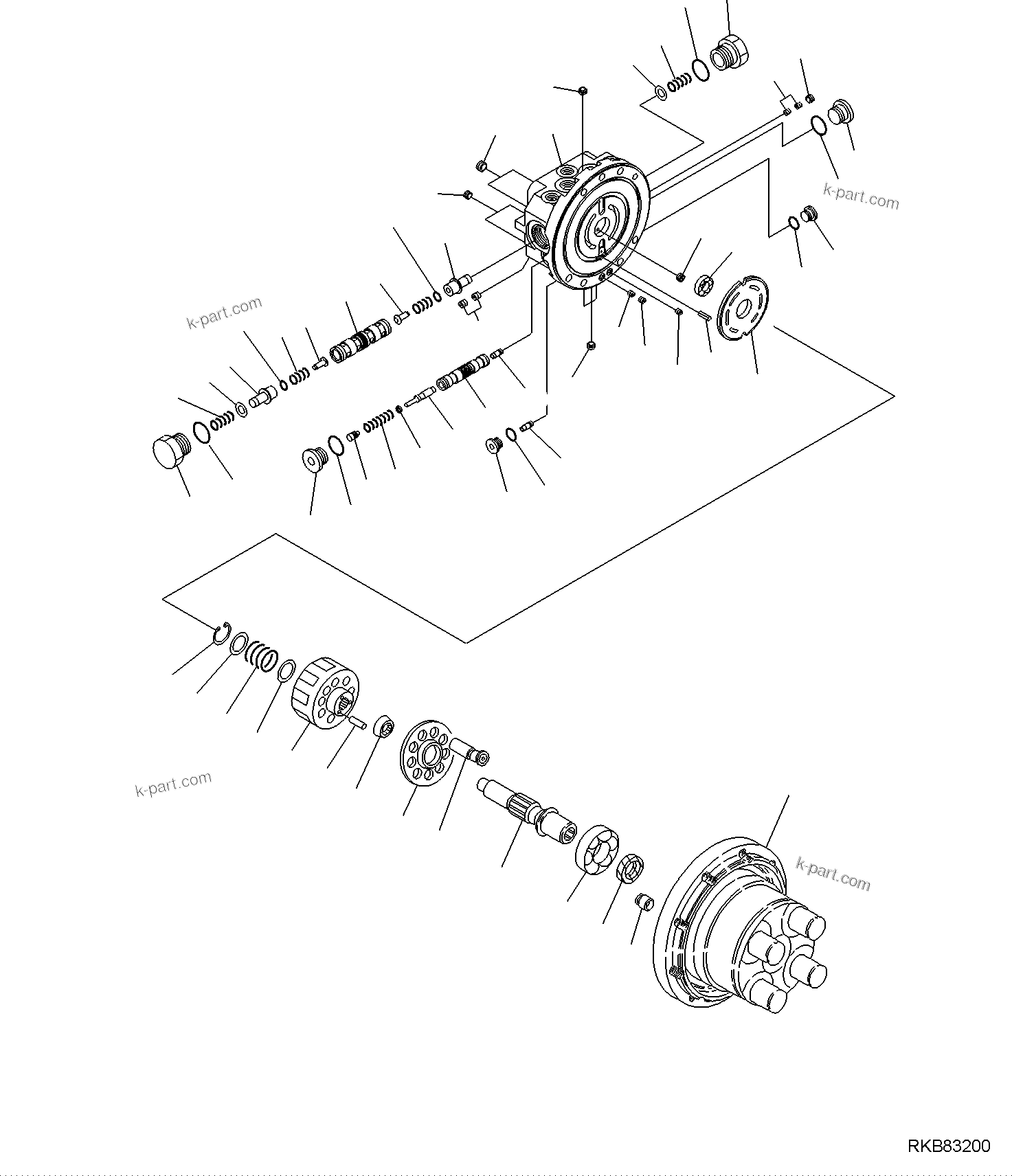 Komatsu parts book diagram for PC50MR-2 S/N F00103 AND UP: TRAVEL MOTOR (2/3)