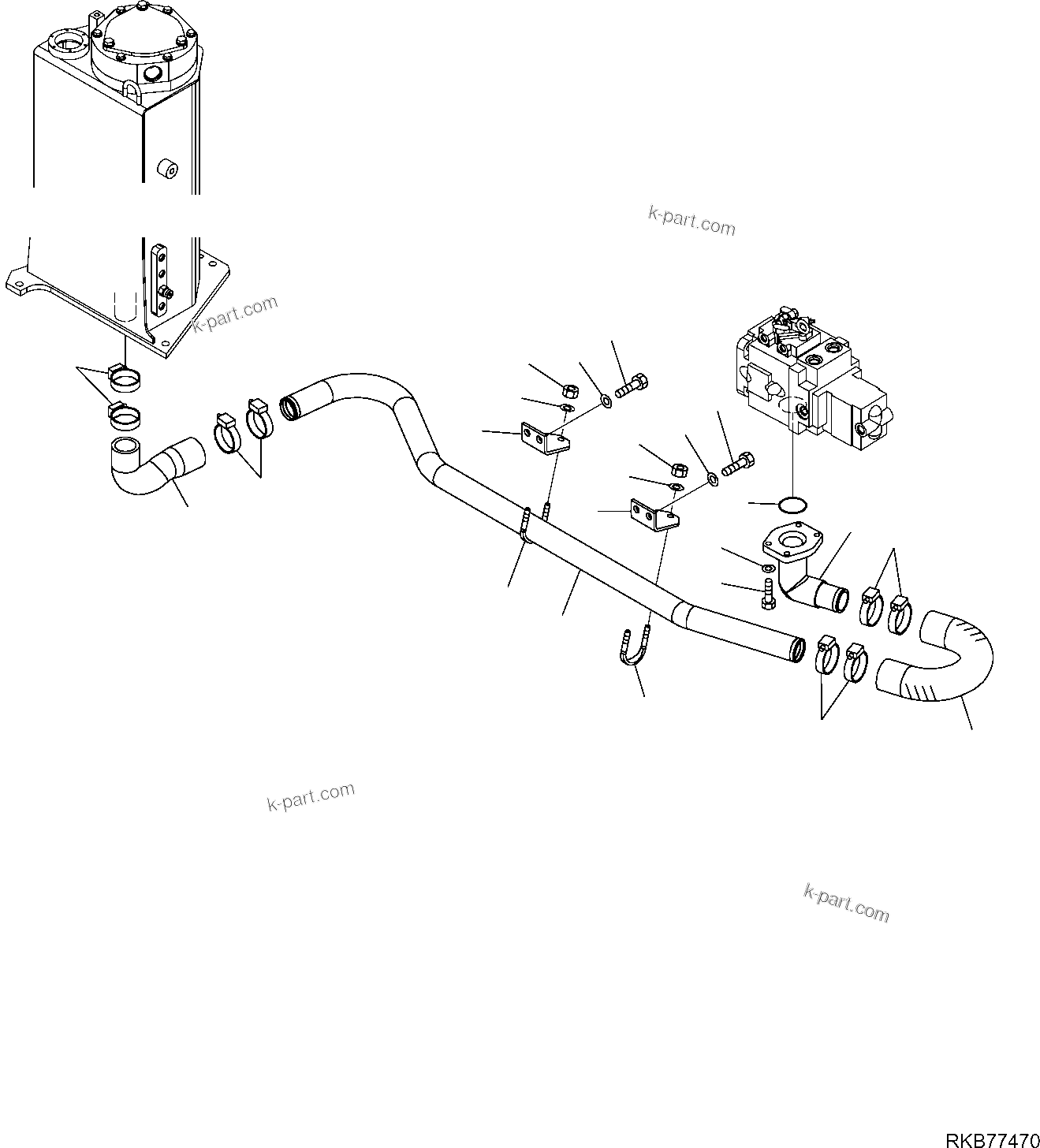 Komatsu parts book diagram for PC50MR-2 S/N F00103 AND UP: HYDRAULIC PIPING (SUCTION LINE)