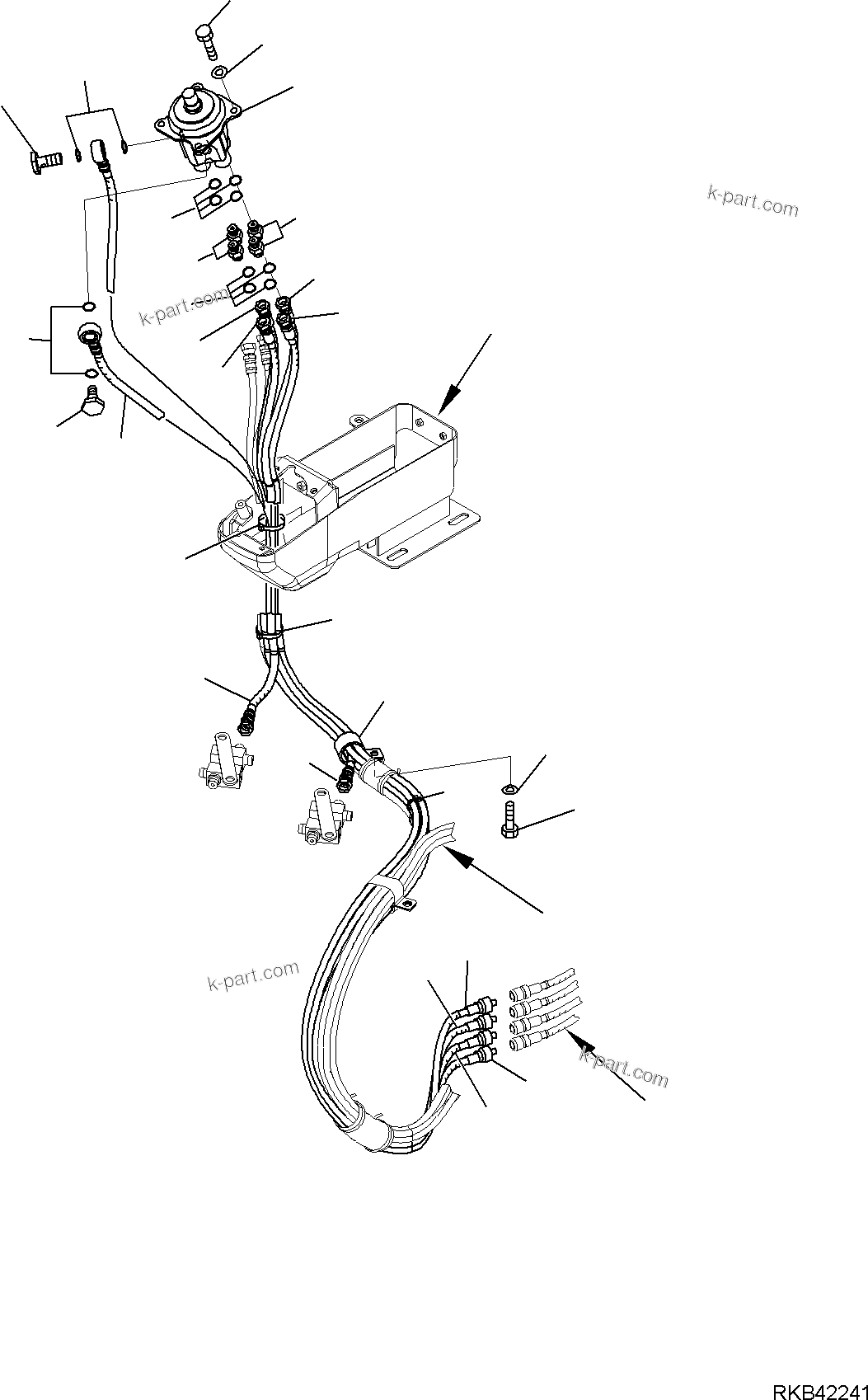 Komatsu parts book diagram for PC50MR-2 S/N F00103 AND UP: HYDRAULIC PIPING (R.H. SERVOCONTROL LINE) (CANOPY)