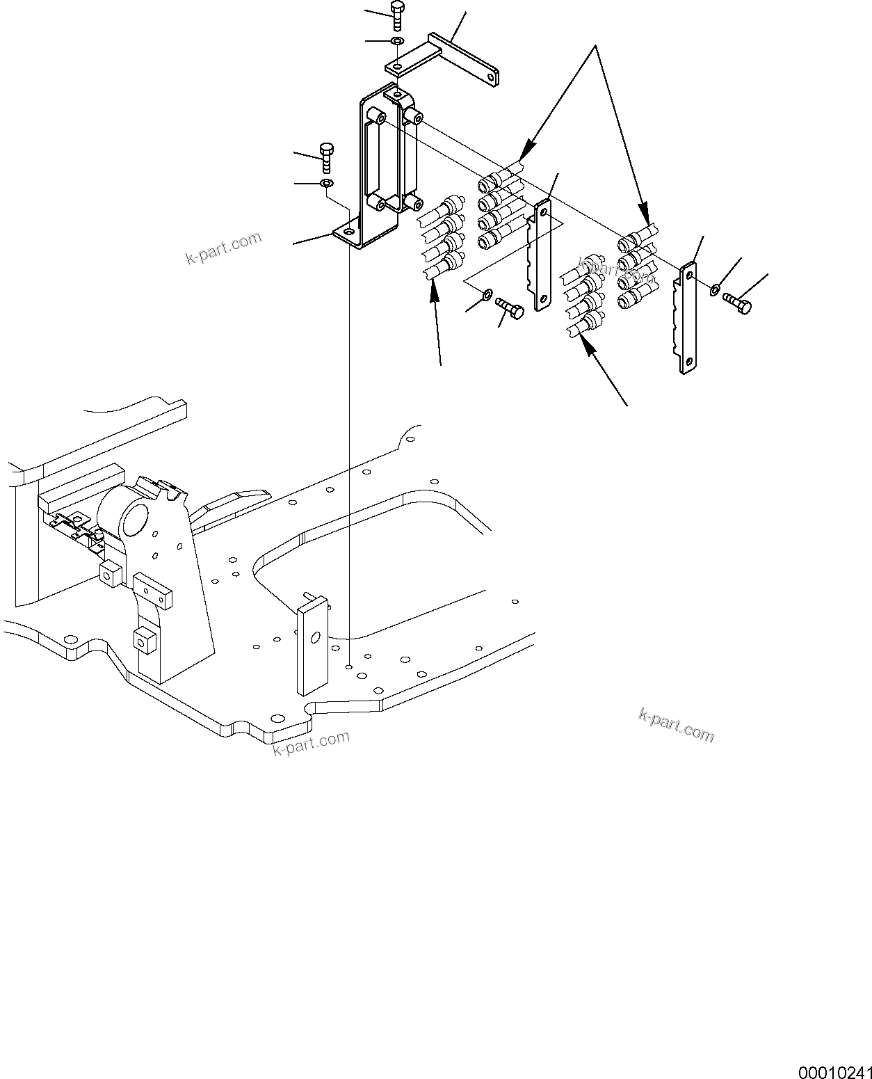 Komatsu parts book diagram for PC50MR-2 S/N F00103 AND UP: HYDRAULIC PIPING (SERVOCONTROL LINE) (4/5)