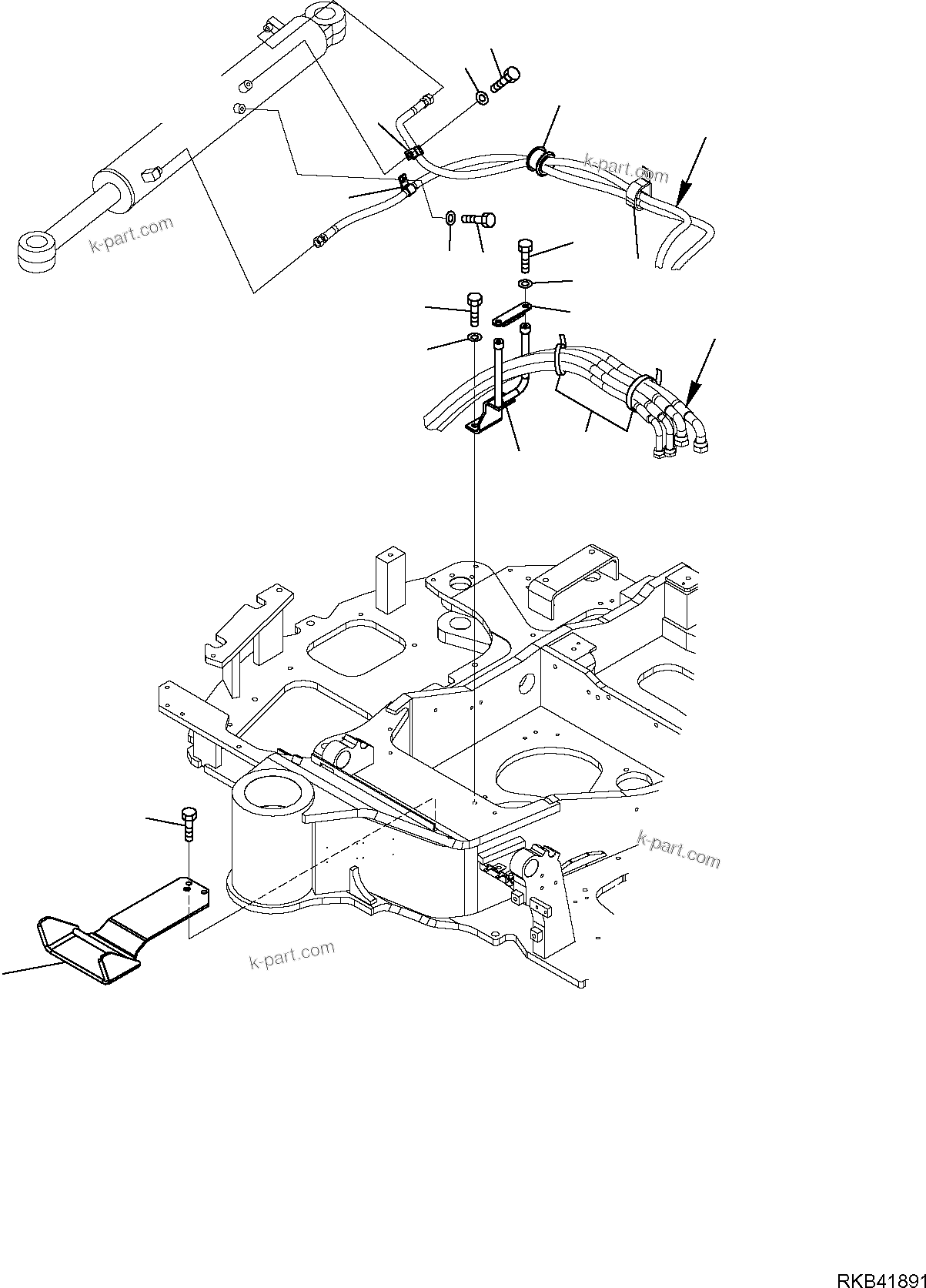 Komatsu parts book diagram for PC50MR-2 S/N F00103 AND UP: HYDRAULIC PIPING (3RD HYDRAULIC LINE) (3/3)