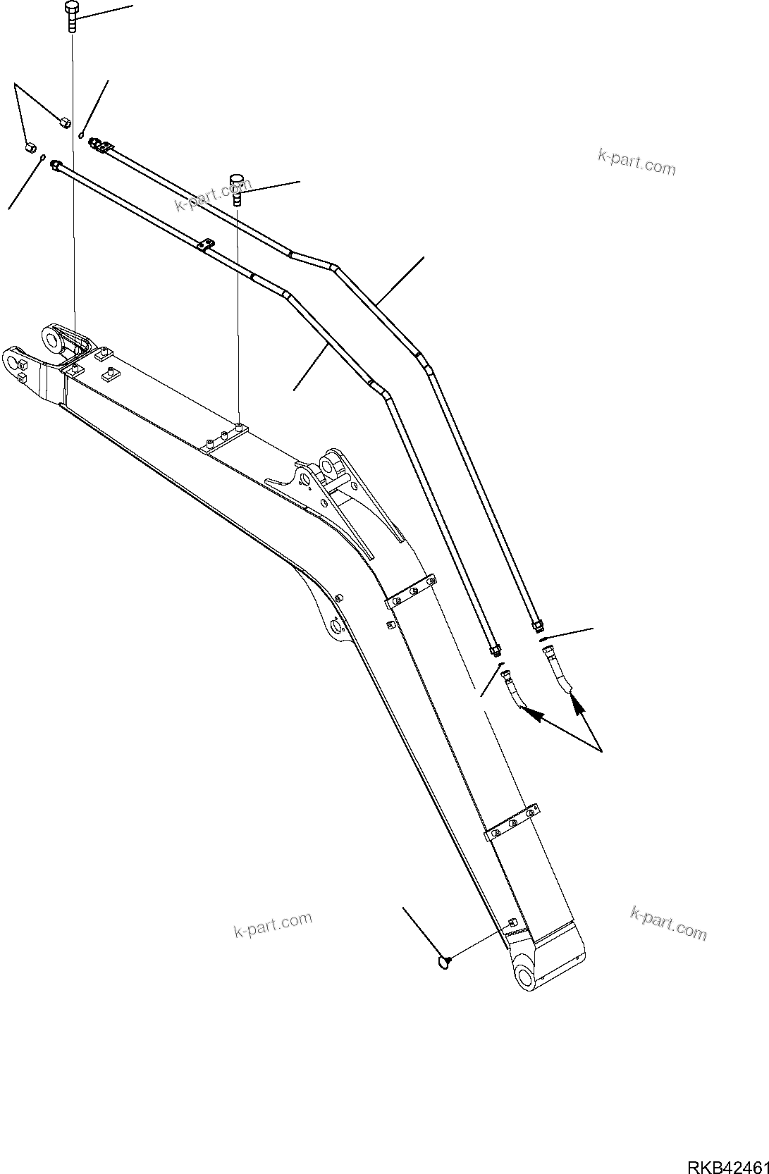 Komatsu parts book diagram for PC50MR-2 S/N F00103 AND UP: HYDRAULIC PIPING (ATTACHMENT LINE) (2/3)