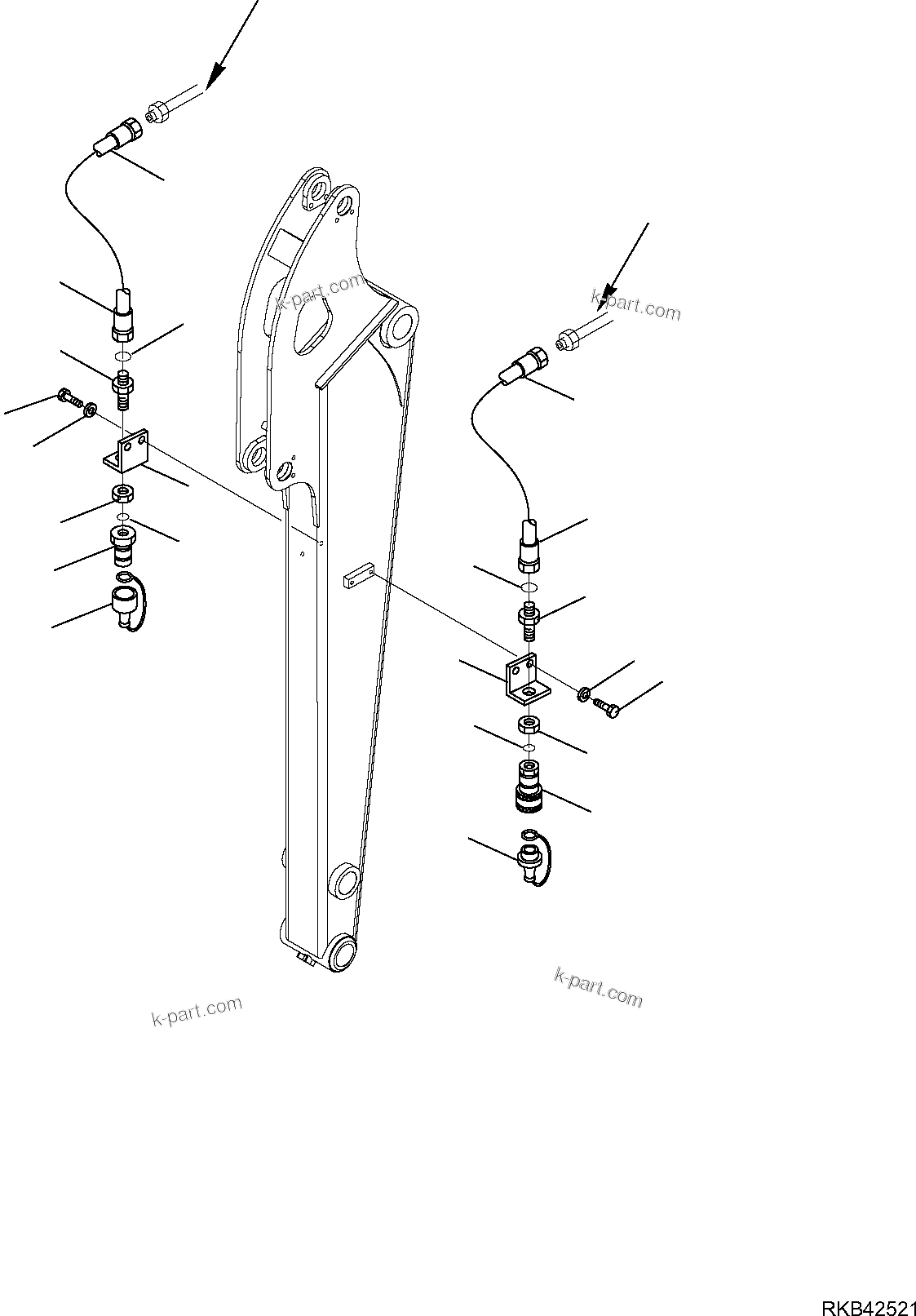 Komatsu parts book diagram for PC50MR-2 S/N F00103 AND UP: HYDRAULIC PIPING (ATTACHMENT LINE) (3/3)