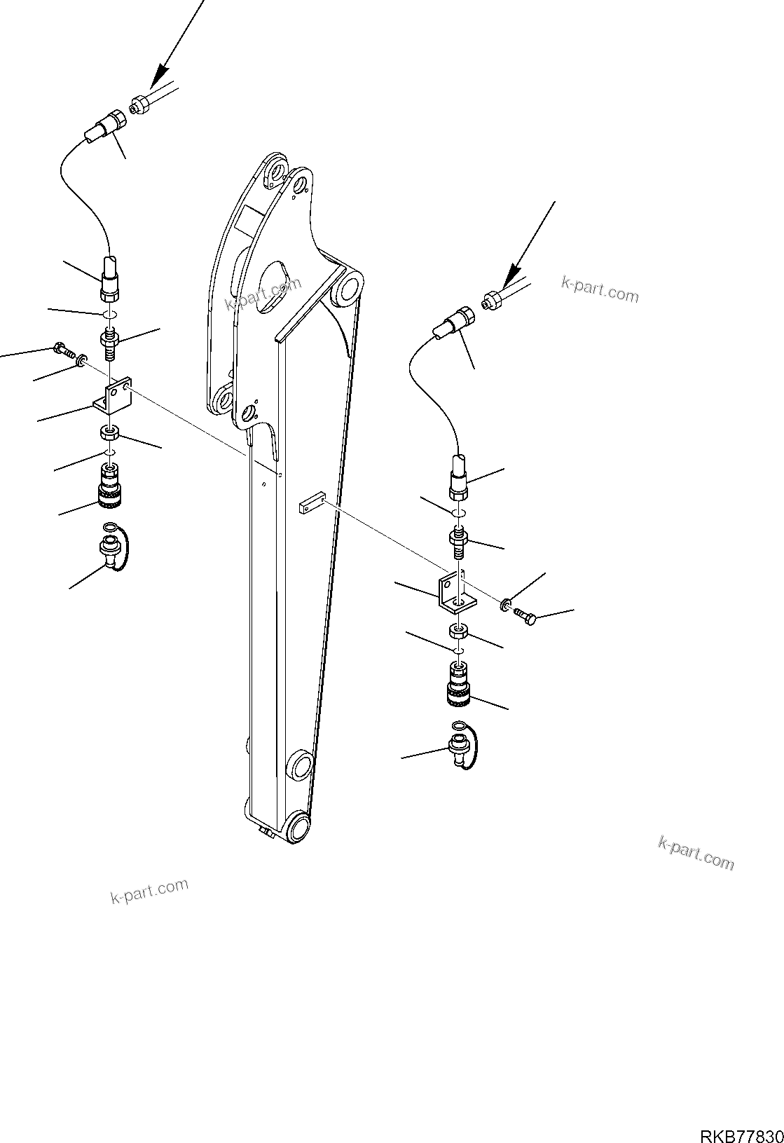 Komatsu parts book diagram for PC50MR-2 S/N F00103 AND UP: HYDRAULIC PIPING (ATTACHMENT LINE) (3/3) (KILOUTOU SPEC.)