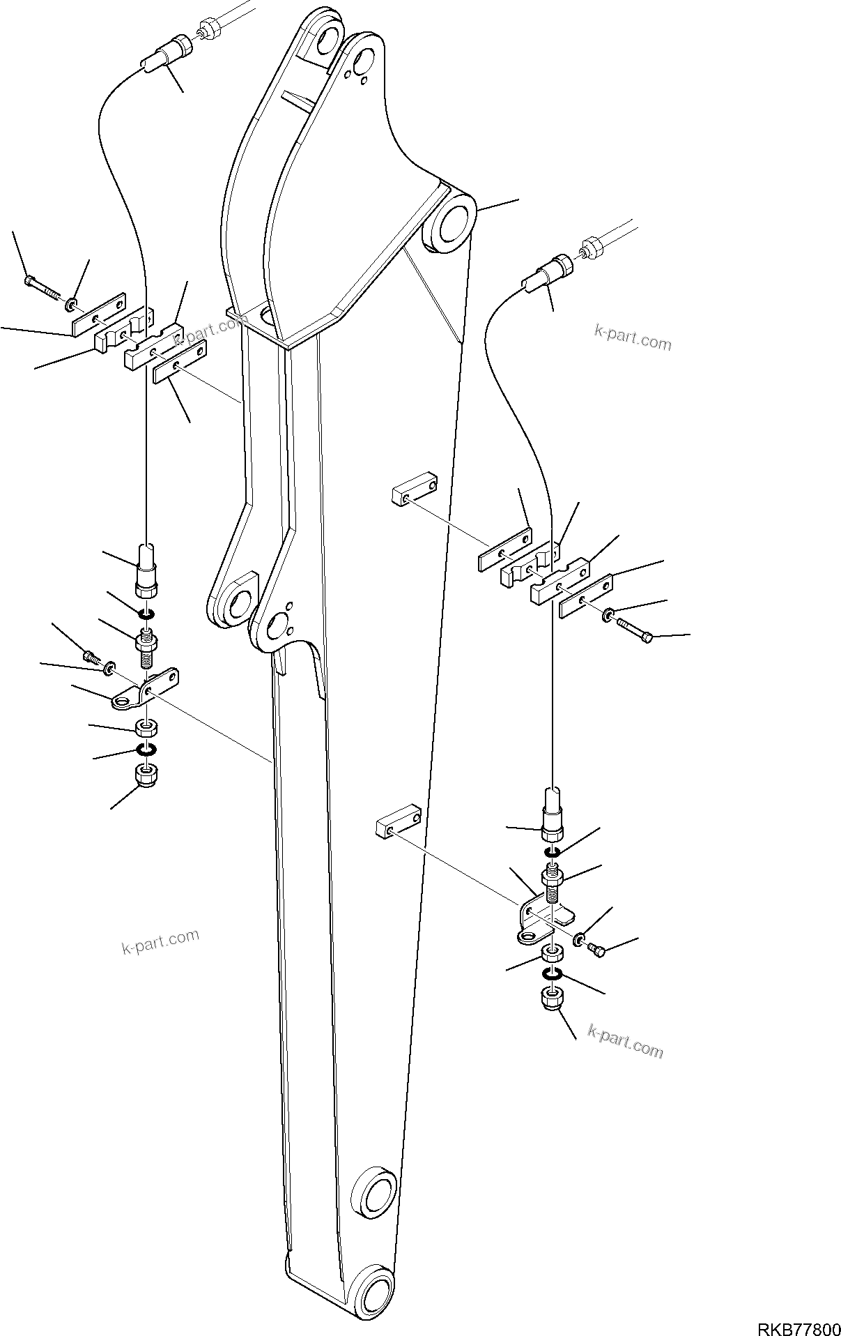 Komatsu parts book diagram for PC50MR-2 S/N F00103 AND UP: HYDRAULIC PIPING (ATTACHMENT LINE) (3/3) (HE SERVICE SPEC.)