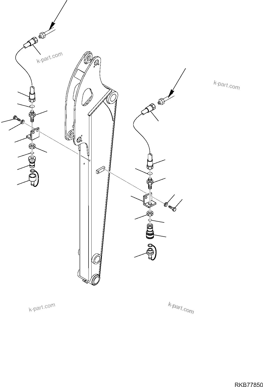Komatsu parts book diagram for PC50MR-2 S/N F00103 AND UP: HYDRAULIC PIPING (ATTACHMENT LINE) (3/3) (HERTZ SPEC.)