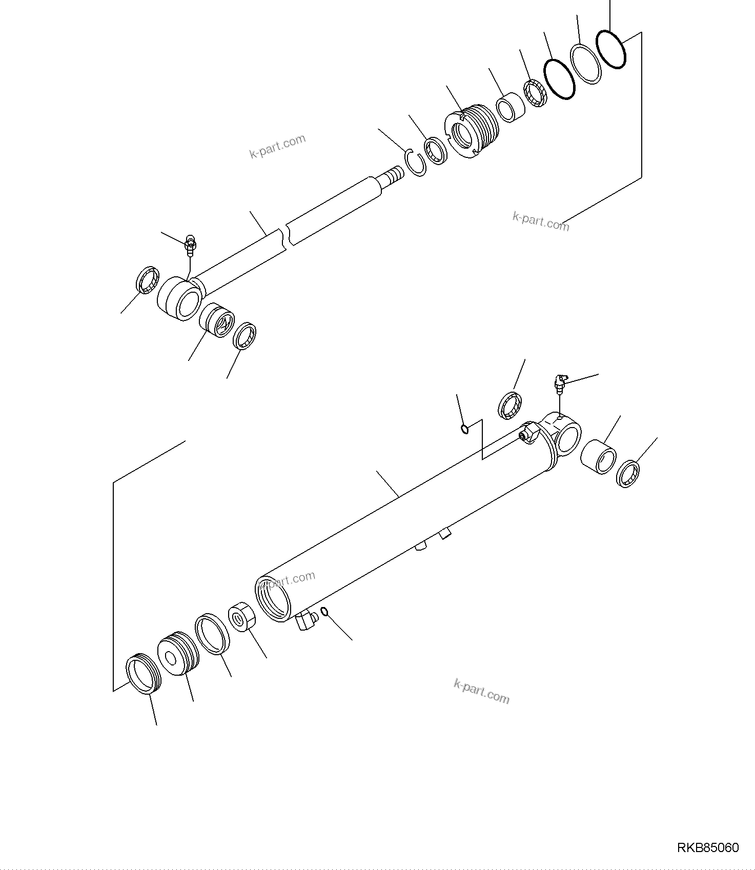 Komatsu parts book diagram for PC50MR-2 S/N F00103 AND UP: BOOM SWING CYLINDER