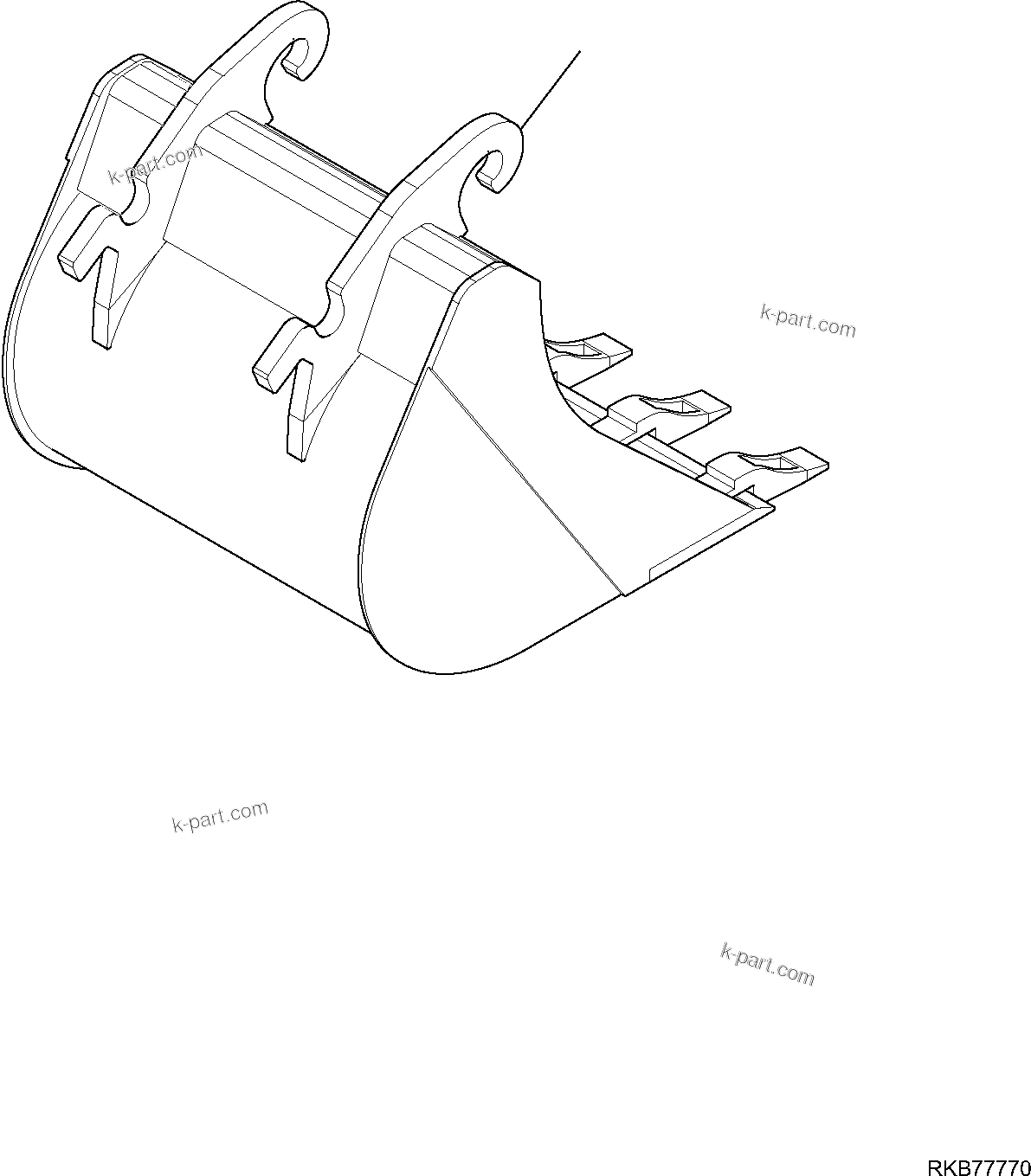 Komatsu parts book diagram for PC50MR-2 S/N F00103 AND UP: BUCKET (L=650 MM) (EUROSTEEL TYPE)