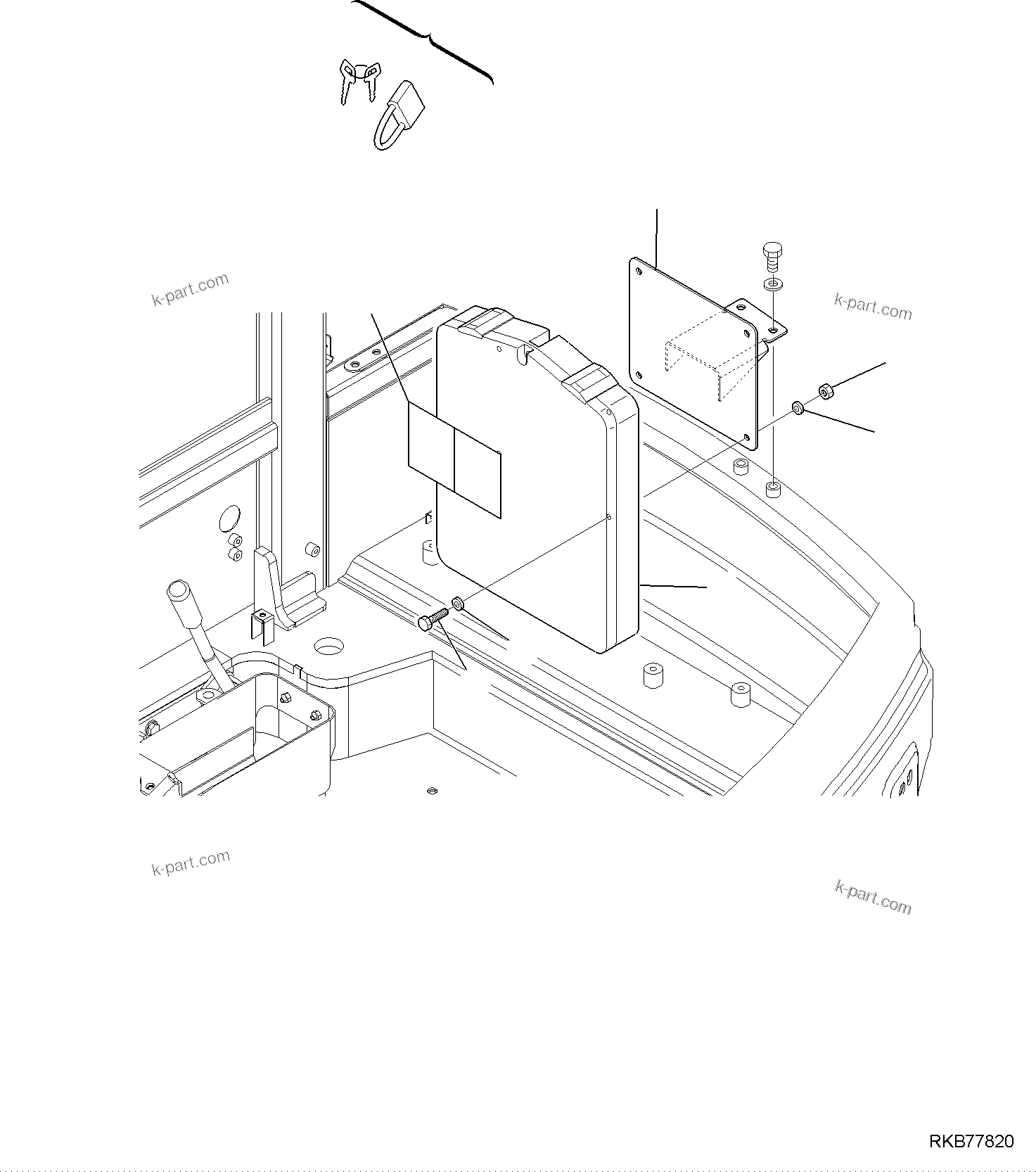 Komatsu parts book diagram for PC50MR-2 S/N F00103 AND UP: DOCUMENT BOX (LOXAM SPEC.)