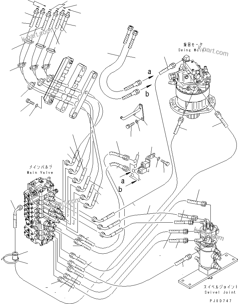 Komatsu parts book diagram for PC58UU-3 S/N 20001-UP: ACTUATOR LINE (FOR ARM CRANE)