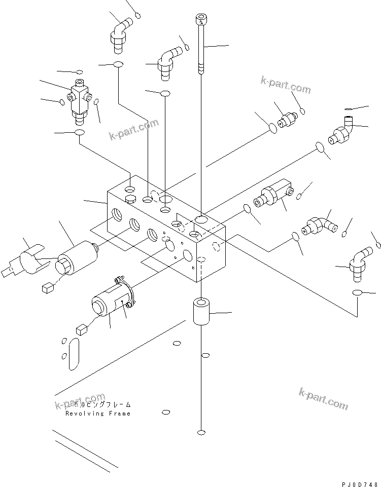 Komatsu parts book diagram for PC58UU-3 S/N 20001-UP: P.P.C. MAIN LINE (SAFETY VALVE) (FOR ARM CRANE)