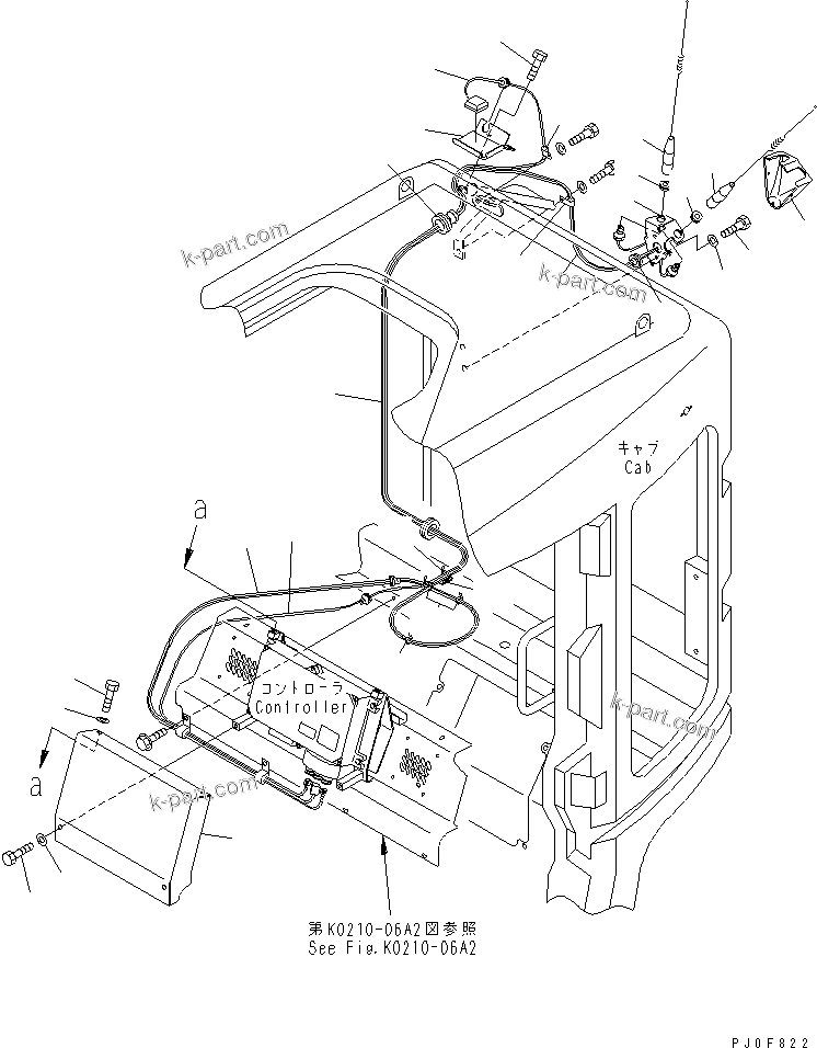 Komatsu parts book diagram for PC58UU-3 S/N 20001-UP: OPERATOR'S CAB (KOMTRAX ANTENNA)(#20424-)