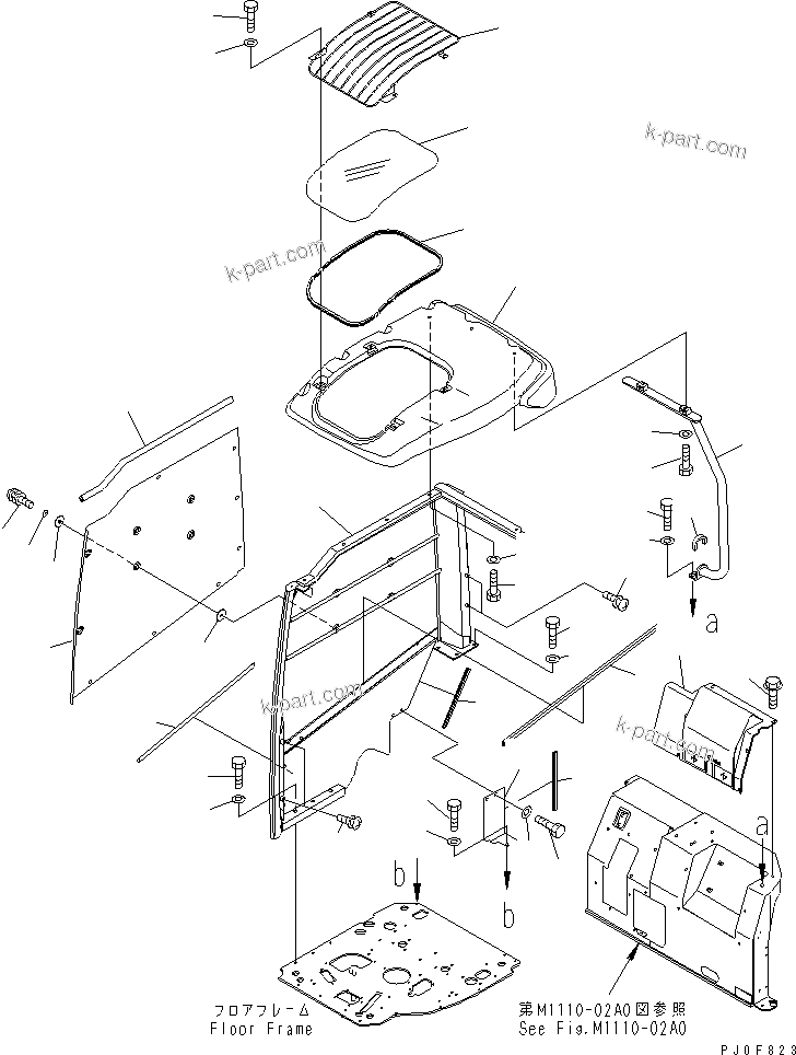 Komatsu parts book diagram for PC58UU-3 S/N 20001-UP: CANOPY (KOMTRAX)(#20424-)