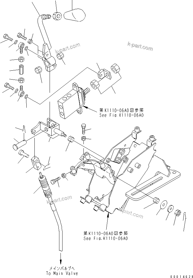 Komatsu parts book diagram for PC58UU-3 S/N 20001-UP: FLOOR FRAME (BLADE CABLE AND CONTROL) (FOR POWER TILT MECHA ANGLE BLADE)(#20848-)