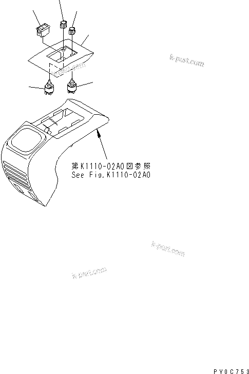 Komatsu parts book diagram for PC58UU-3 S/N 20001-UP: FLOOR FRAME (ELECTRICAL PARTS) (FOR CAB)