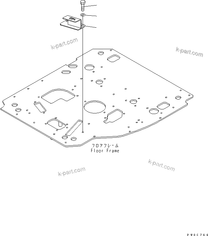 Komatsu parts book diagram for PC58UU-3 S/N 20001-UP: FLOOR COVER (FOOT REST)