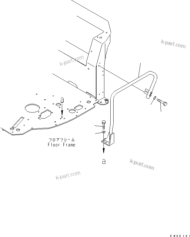 Komatsu parts book diagram for PC58UU-3 S/N 20001-UP: HAND RAIL (FOR TOPS CANOPY)