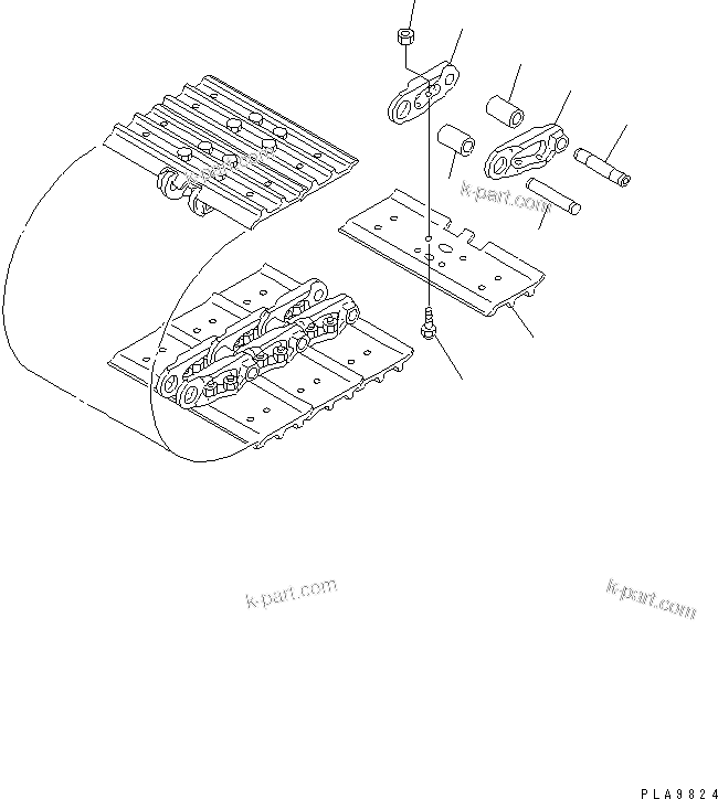 Komatsu parts book diagram for PC58UU-3 S/N 20001-UP: TRACK SHOE (FOR CITY PAD)(#20001-22300)