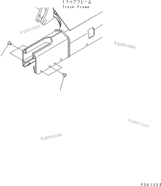 Komatsu parts book diagram for PC58UU-3 S/N 20001-UP: TRACK GUARD (FOR RUBBER SHOE)(#20001-22300)