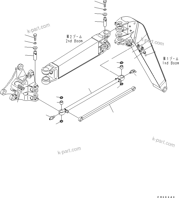 Komatsu parts book diagram for PC58UU-3 S/N 20001-UP: ARM CRANE (BOOM)