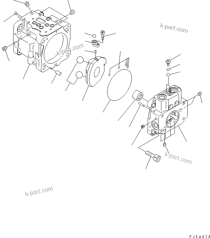 Komatsu parts book diagram for PC58UU-3 S/N 20001-UP: MAIN PUMP (1/5)