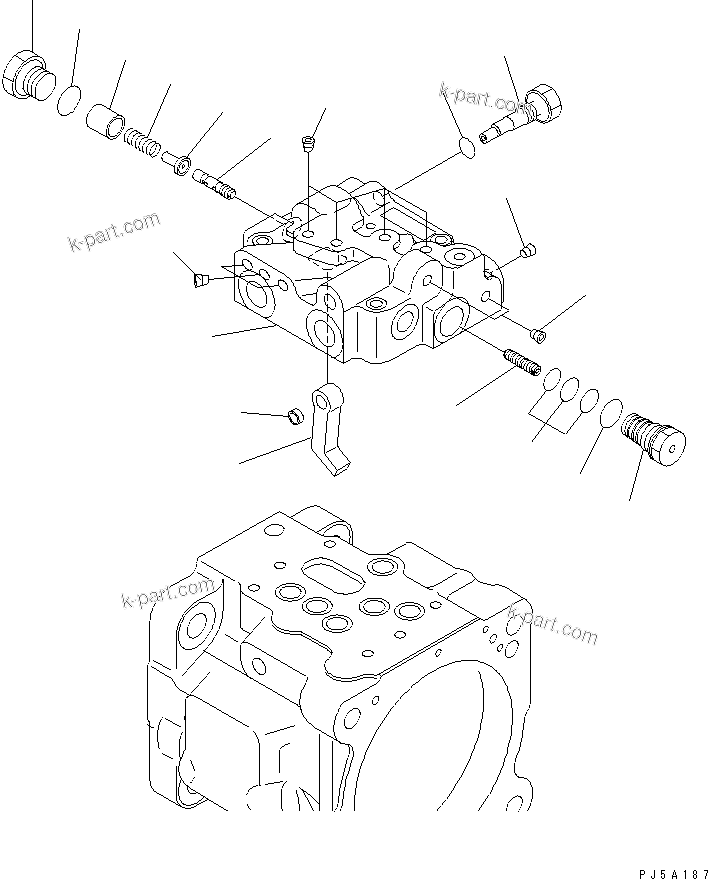 Komatsu parts book diagram for PC58UU-3 S/N 20001-UP: MAIN PUMP (3/5)
