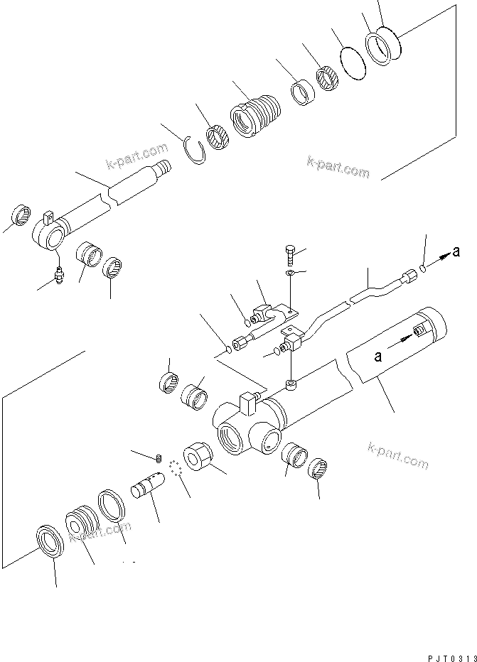 Komatsu parts book diagram for PC58UU-3 S/N 20001-UP: ARM CYLINDER (INNER PARTS)