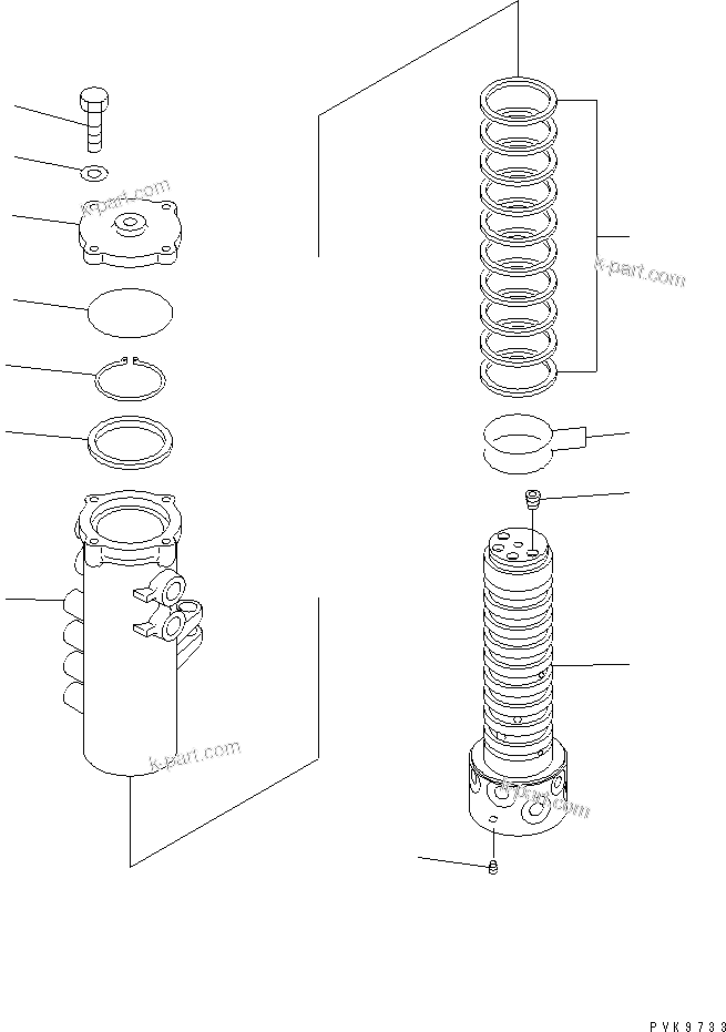 Komatsu parts book diagram for PC58UU-3 S/N 20001-UP: SWIVEL JOINT (POWER TILT MECHANICAL ANGLE) (INNER PARTS)(#20848-)