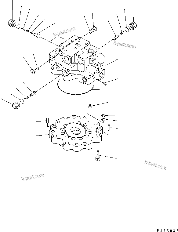 Komatsu parts book diagram for PC58UU-3 S/N 20001-UP: SWING MOTOR (1/3)