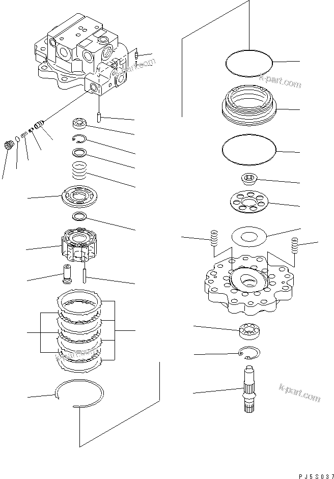 Komatsu parts book diagram for PC58UU-3 S/N 20001-UP: SWING MOTOR (2/3)