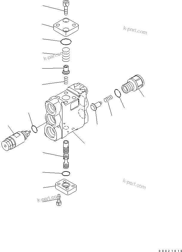 Komatsu parts book diagram for PC58UU-3 S/N 20001-UP: LOCK VALVE (FOR ARM CRANE)