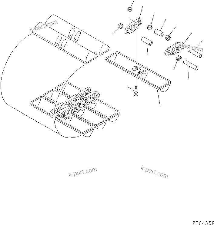 Komatsu parts book diagram for PC60-6S S/N 28001-UP: TRACK SHOE (MASTER PIN TYPE) (SWAMP TYPE) (EXCEPT RUBBER SHOE)