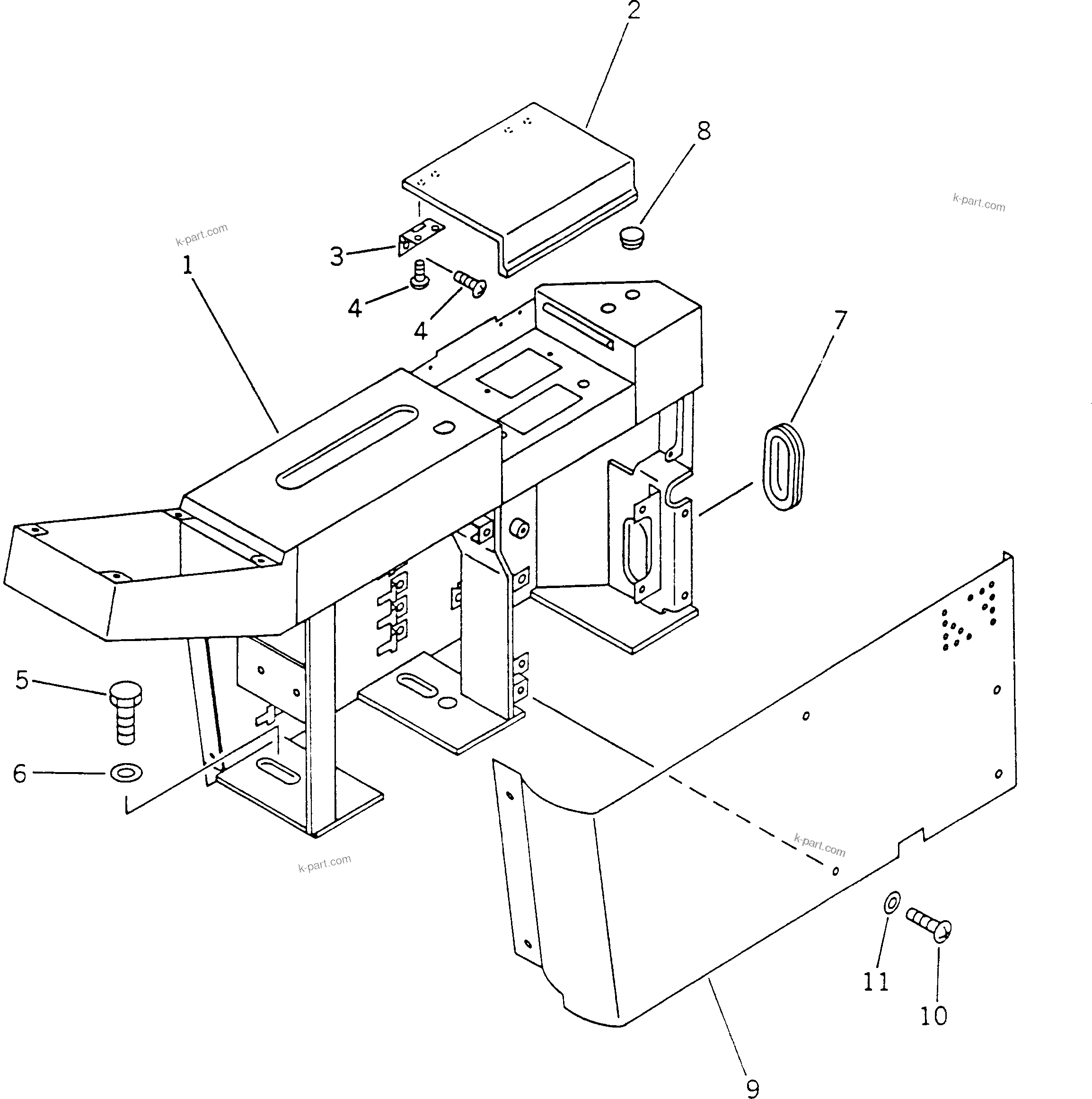 Komatsu parts book diagram for PC60-6S S/N 28001-UP: INSTRUMENT PANEL BOX (EXCEPT BLADE SPEC.)                        (FOR LONG LEVER CONTROL)(#34101-)