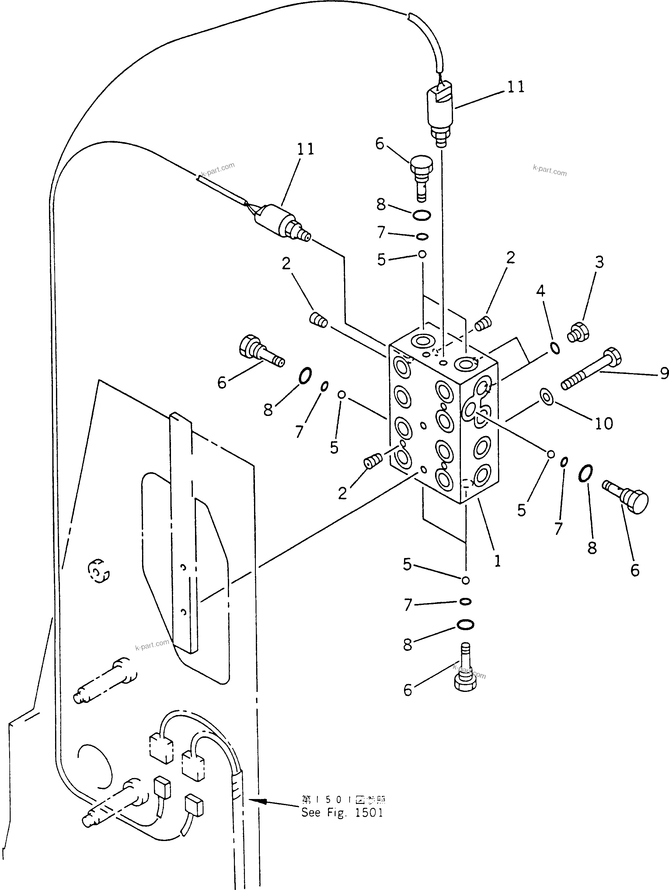 Komatsu parts book diagram for PC60-6S S/N 28001-UP: HYDRAULIC PIPING (P.P.C. GROUP) (SHUTTLE VALVE LINE)