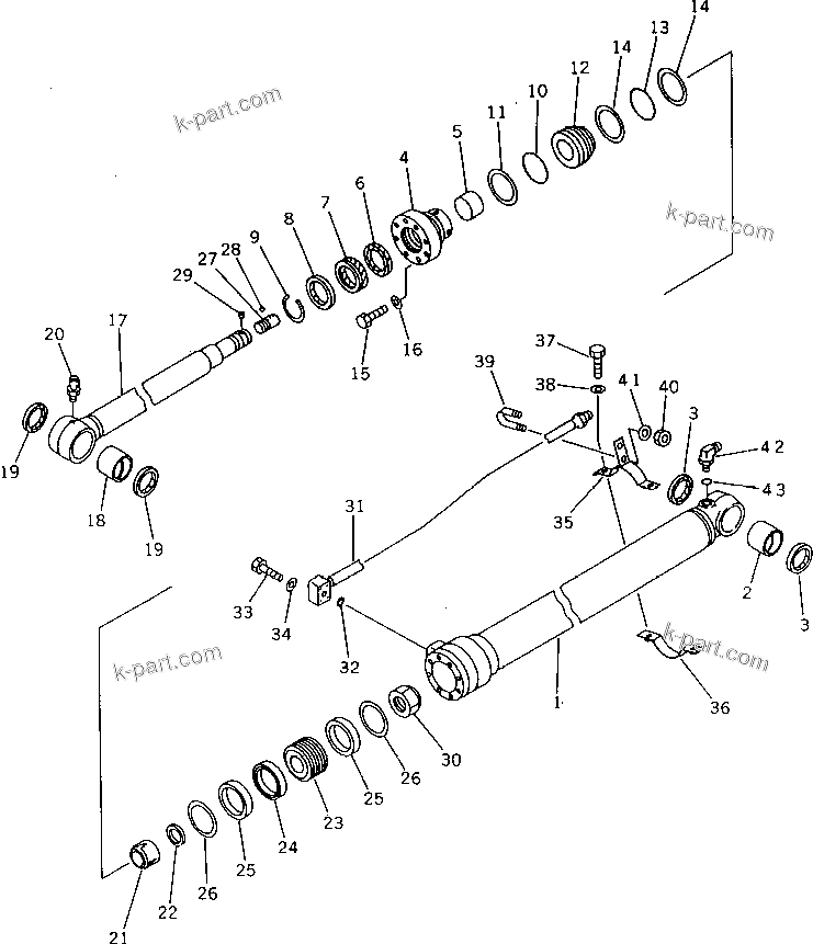 Komatsu parts book diagram for PC60-6S S/N 28001-UP: ARM CYLINDER
