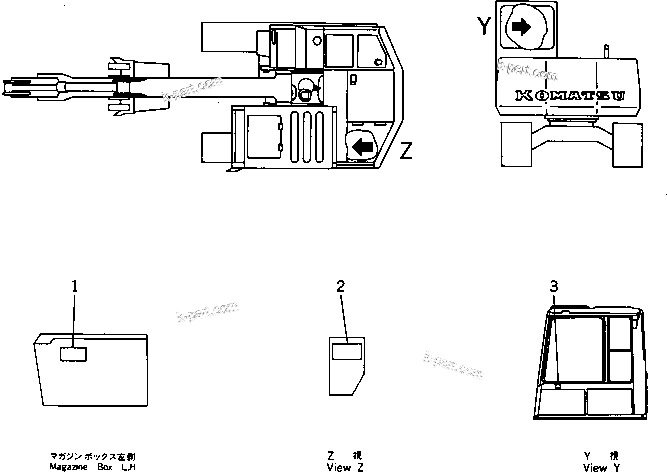 Komatsu parts book diagram for PC60-6S S/N 28001-UP: MARKS AND PLATES (JAPANESE) (2/2)