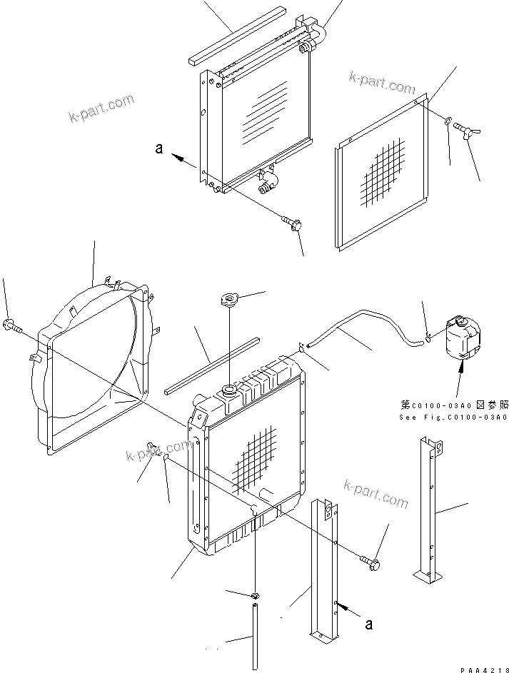 Komatsu parts book diagram for PC60-7E S/N 45001-UP: COOLING (RADIATOR AND OIL COOLER)(#45001-52373)