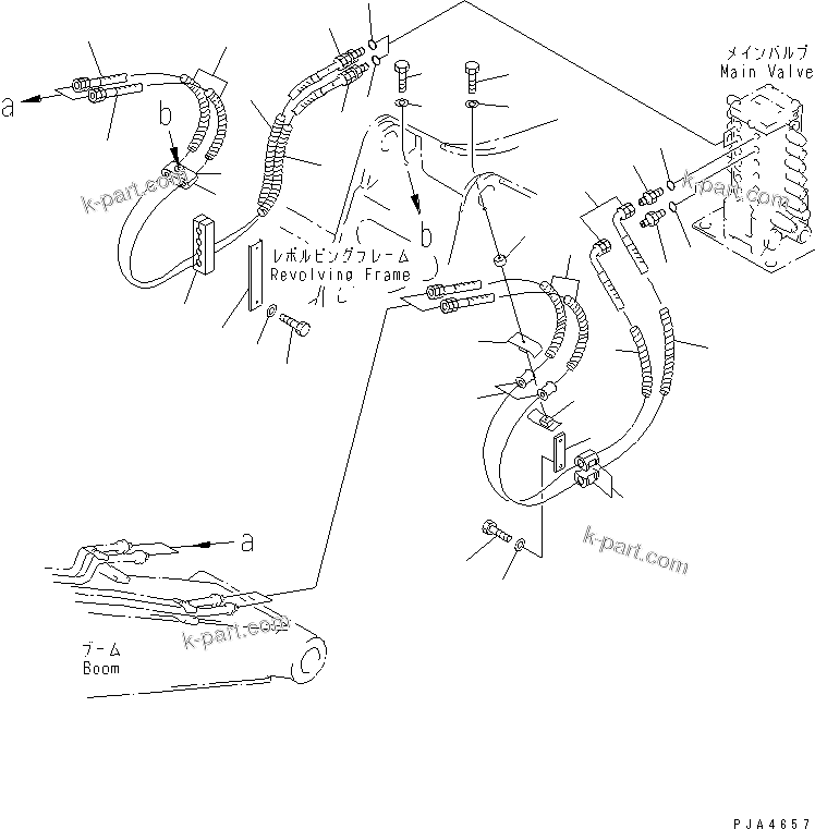 Komatsu parts book diagram for PC60-7E S/N 45001-UP: ARM AND BUCKET LINE (FOR TELESCOPIC ARM OR ATTACHMENT)(#45001-48711)