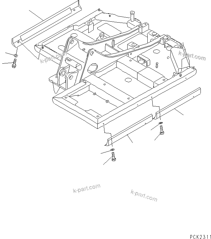 Komatsu parts book diagram for PC60-7E S/N 45001-UP: REVOLVING FRAME SIDE BUMPER(#53298-)