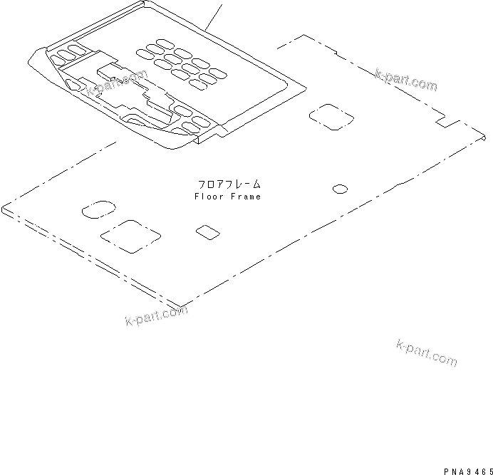 Komatsu parts book diagram for PC60-7E S/N 45001-UP: FLOOR MAT (1-ACTUATER ATTACHMENT)