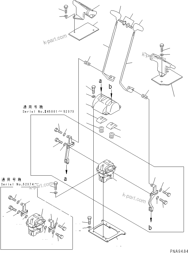 Komatsu parts book diagram for PC60-7E S/N 45001-UP: FLOOR FRAME (TRAVEL LEVER) (FOR DEFROSTER)