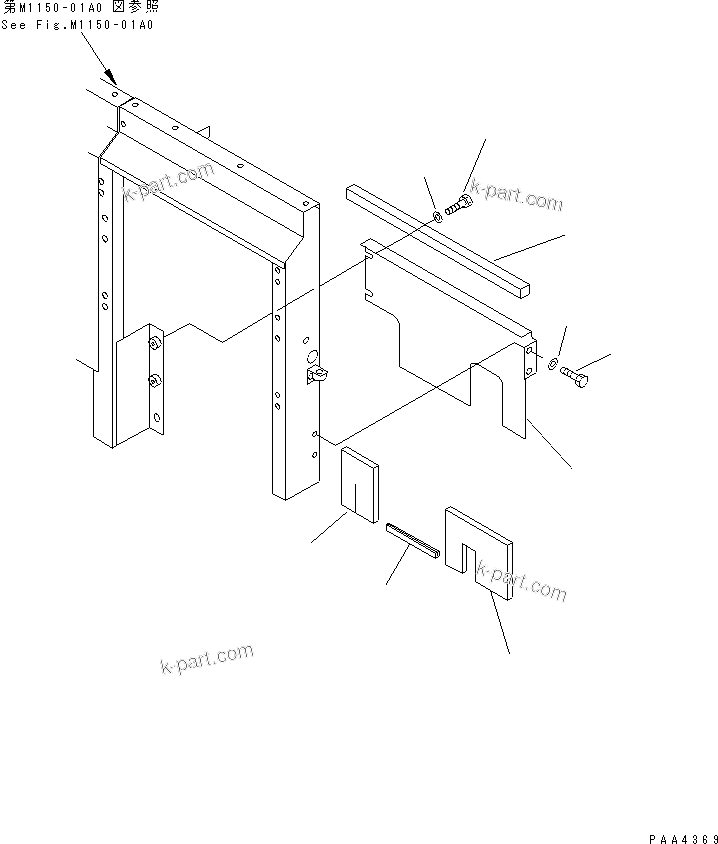 Komatsu parts book diagram for PC60-7E S/N 45001-UP: PARTITION (COVER) (FOR AIR CONDITIONER) (FOR MULTI PATTERN)(#45001-52373)