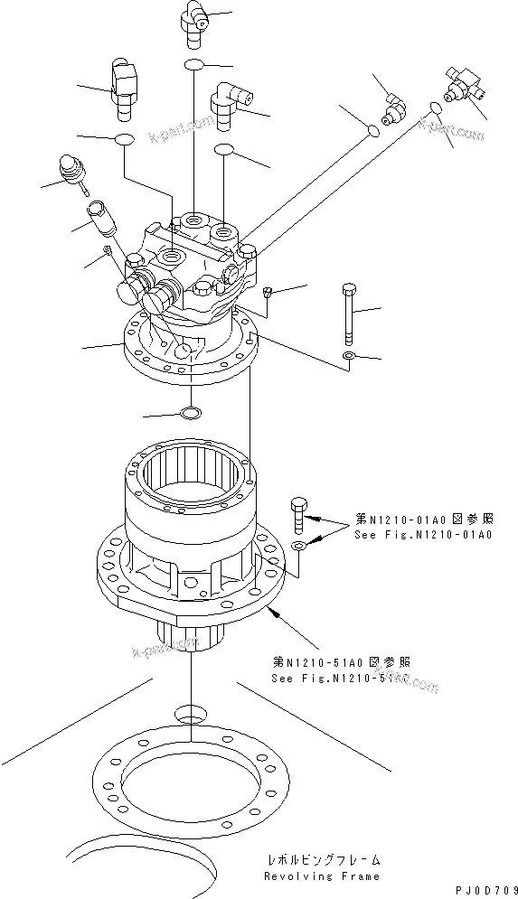 Komatsu parts book diagram for PC60-7E S/N 45001-UP: SWING MACHINERY (RELATED PARTS)(#59571-)