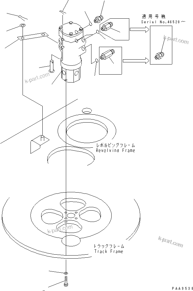 Komatsu parts book diagram for PC60-7E S/N 45001-UP: SWIVEL JOINT (MOUNTING PARTS)(#45001-52373)