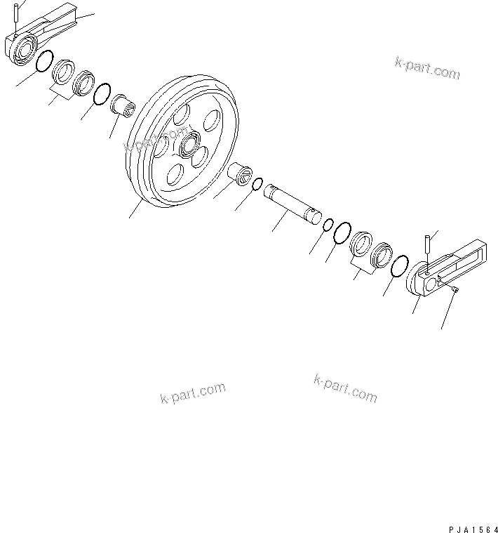 Komatsu parts book diagram for PC60-7E S/N 45001-UP: FRONT IDLER(#45001-54776)