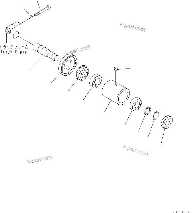 Komatsu parts book diagram for PC60-7E S/N 45001-UP: CARRIER ROLLER (SWAMP SPEC.)(#48880-)