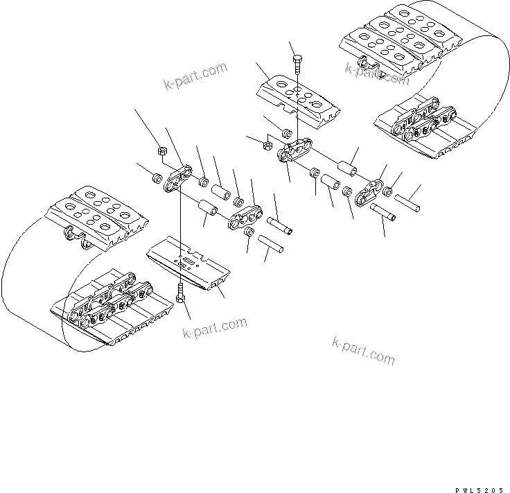 Komatsu parts book diagram for PC60-7E S/N 45001-UP: TRACK SHOE (RUBBER GROUSER) (450MM WIDE)